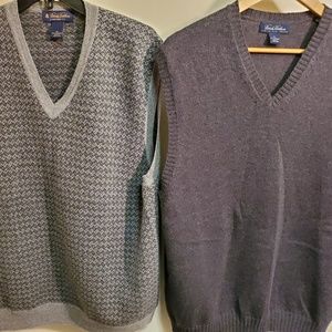Lot of 2ea Brooks brothers wool sweater vest XL